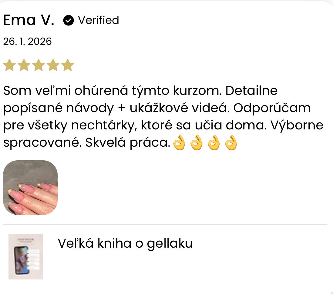 Kompletný video kurz gellaku: nauč sa techniky profesionálky + DIPLOM
